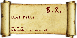 Biel Kitti névjegykártya